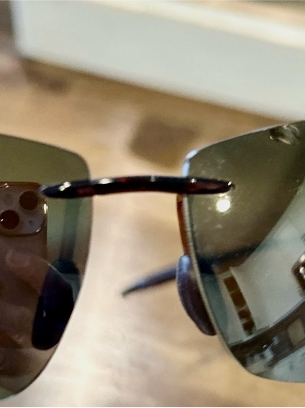Maui Jim LIGHTHOUSE Polarized Rimless Sunglasses with Brown Lenses - Picture 8 of 12
